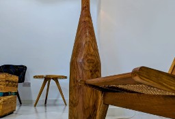 Lampa podłogowa designerska wolnostojąca nocna drewniana