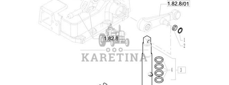 New Holland T6010 T6090 T6070 Siłownik podnośnika 50mm rod, 170mm stroke 47134496-1