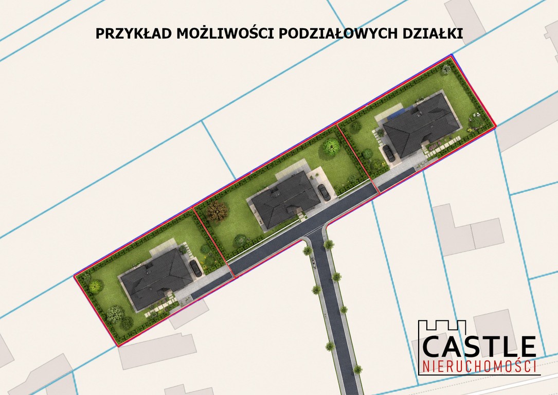 DZIAŁKA INWESTYCYJNA 2601 m² – KÓRNIK / BNIN | MOŻLIWOŚĆ PODZIAŁU NA 3 DZIAŁKI - Widok 3