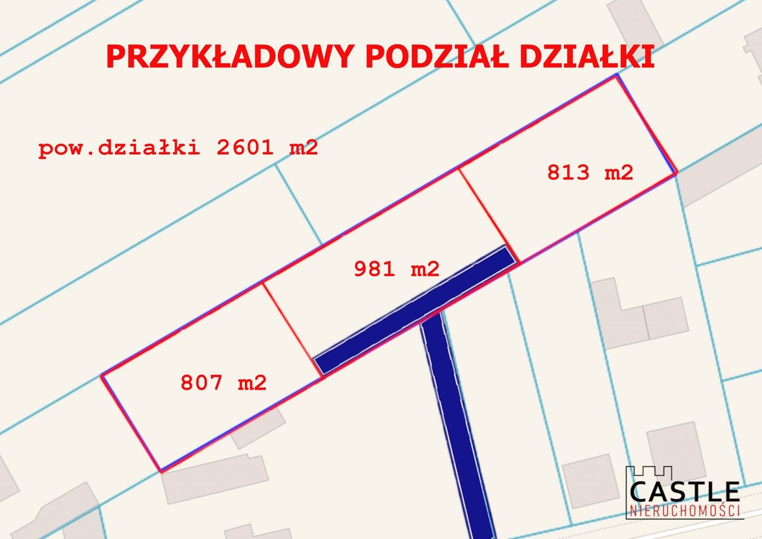 DZIAŁKA INWESTYCYJNA 2601 m² – KÓRNIK / BNIN | MOŻLIWOŚĆ PODZIAŁU NA 3 DZIAŁKI - Widok 5