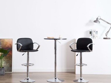 vidaXL Krzesła barowe z podłokietnikami 2 szt., czarne, sztuczna skóra246904-1