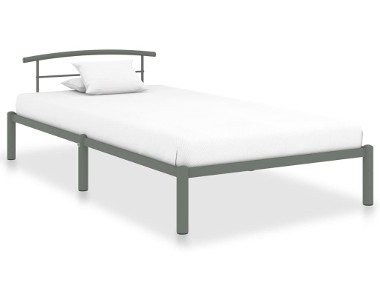 vidaXL Rama łóżka, szara, metalowa, 90 x 200 cm284662-1