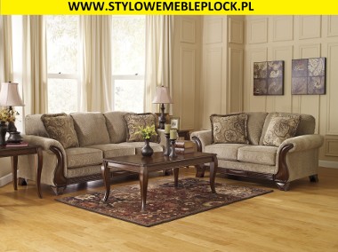 Stylowy zestaw wypoczynkowy, sofy, 44/90, King Royal, drewno, materiał,klasyka-1