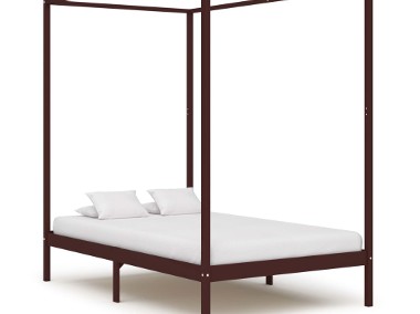 vidaXL Rama łóżka z baldachimem, ciemnobrązowa, lita sosna, 120x200 cm 283270-1