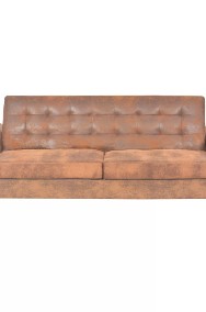 vidaXL Rozkładana sofa z podłokietnikami, sztuczny zamsz, brązowa245584-2