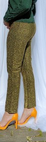 Złote spodnie cygaretki Indiska 42 XL 40 L eleganckie imprezowe na imprezy-4