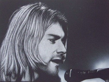 Nirvana Kurt Cobain Portret ręcznie grawerowany ..-1