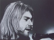Nirvana Kurt Cobain Portret ręcznie grawerowany ..