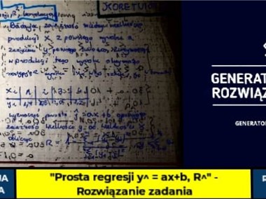 "Prosta regresji y^ = ax+b, R^" - Rozwiązanie zadania. Poziom - Studia. -1