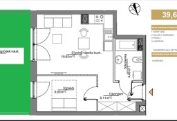 Bezpośrednio, bez PCC - Słoneczne mieszkanie dwupokojowe z ogrodem 23,43 m2.