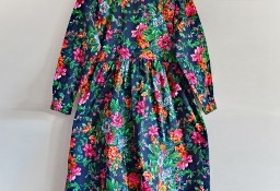 Sukienka H&M vintage 152 XS 34 S 36 bawełna kwiaty retro rezkloszowana floral