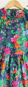 Sukienka H&M vintage 152 XS 34 S 36 bawełna kwiaty retro rezkloszowana floral-3