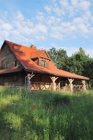 Drewniany dom przy jeziorze, duża działka-2