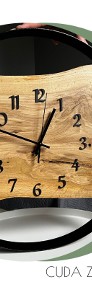 Drewniany zegar 50 cm - stalowa obręczy, loft-3