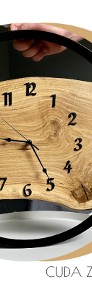 Drewniany zegar 50 cm - stalowa obręczy, loft-4