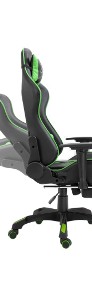 vidaXL Fotel dla gracza z podnóżkiem, zielony, sztuczna skóra20203-4