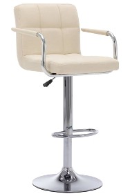 vidaXL Krzesła barowe, 2 szt., kremowe, tapicerowane tkaniną283421-2