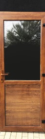 Drzwi drzwi  PCV wejściowe zewnętrzne o rozmiarze 90x210 w kolorze Złoty Dąb szyba-3