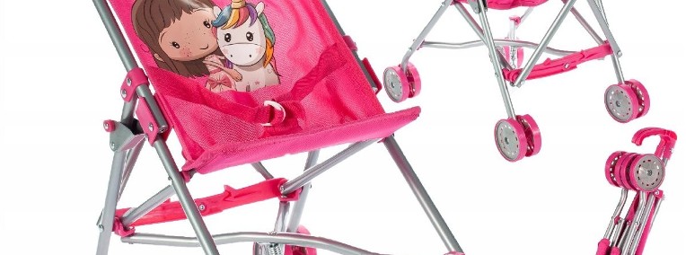 wózek dla lalek spacerówka parasolka jednorożec -1