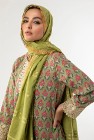 Indyjska chusta dupatta hidżab hijab zielona szal boho orient hippie pareo