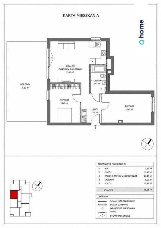 3-pokojowe mieszkanie z dużym ogrodem - Więcej