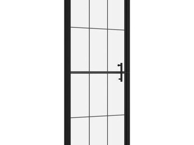 vidaXL Drzwi prysznicowe, hartowane szkło, 91 x 195 cm, czarneSKU:148888*-1