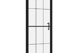 vidaXL Drzwi prysznicowe, hartowane szkło, 91 x 195 cm, czarneSKU:148888*