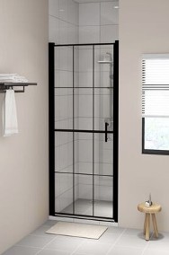 vidaXL Drzwi prysznicowe, hartowane szkło, 91 x 195 cm, czarneSKU:148888*-2