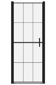vidaXL Drzwi prysznicowe, hartowane szkło, 91 x 195 cm, czarneSKU:148888*-3