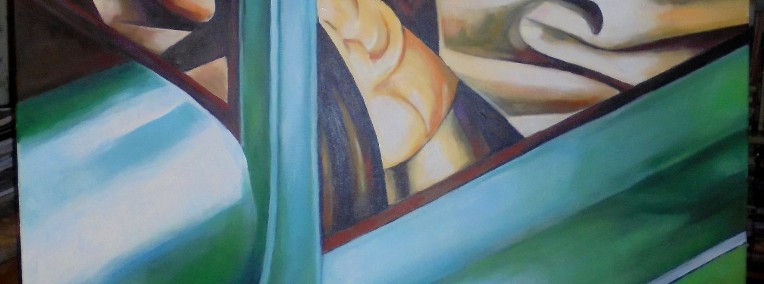  Kopia obrazu Tamary Łempickiej "Autoportret w zielonym bugatti" -1