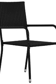 vidaXL Krzesła ogrodowe, 2 szt., polirattan, czarne 43929-2