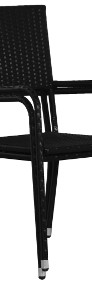 vidaXL Krzesła ogrodowe, 2 szt., polirattan, czarne 43929-3