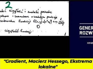 "Gradient, Macierz Hessego, Ekstrema lokalne" - Rozwiązanie zadania. #Matematyka-1