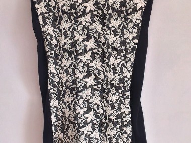 Nowa sukienka RESERVED czarna biały wzór floral M L 38 40 midi bodycon-1