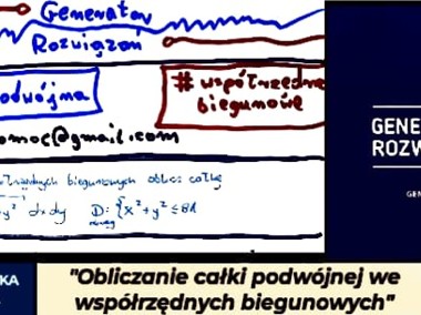 "Obliczanie całki podwójnej we współrzędnych biegunowych" - Rozwiązanie zadania.-1