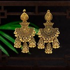 Nowe indyjskie kolczyki jhumka złoty kolor handmade boho hippie etno folk