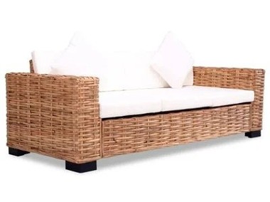 vidaXL Sofa 3-osobowa z naturalnego rattanu-1