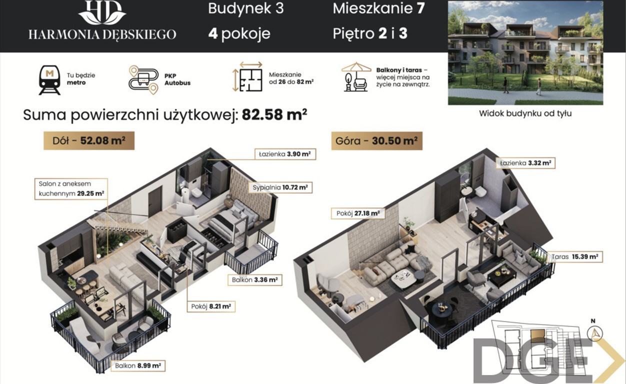 4 pokoje | taras i 2 balkony | 2 miejsca postojowe