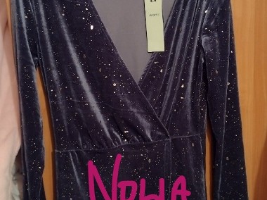 (42/XL) Aksamitna, bogato zdobiona sukienka wieczorowa z Londynu/NOWA-1