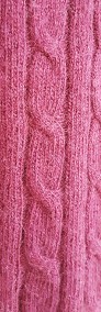Sweter wełniany H&M 38 M wełna fioletowy śliwkowy wzór warkocz ciepły damski-3