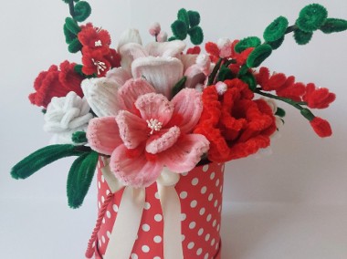 Flowerbox  box z kwiatami prezent rękodzieło prezent  dekoracja NOWOŚĆ!!!-1