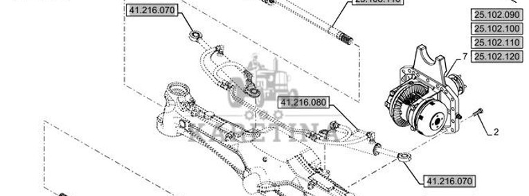 New Holland T6070 Oś przednia 48081044-1