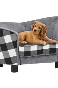 vidaXL Sofa dla psa, szara, 68x38x38 cm, pluszowa-2