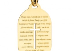 Medalik złoty pr. 585 z krzyżykiem i modlitwą Ojcze nasz 