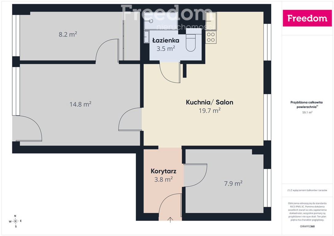 4 pokoje, 61 m²- centrum Lublina, bez jego hałasu - Widok 2