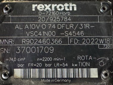 Rexroth AL A10V O 74 DFLR/31R-VSC41N00 -S4546 ( R902460366, 20/925784 ) Pompa-2