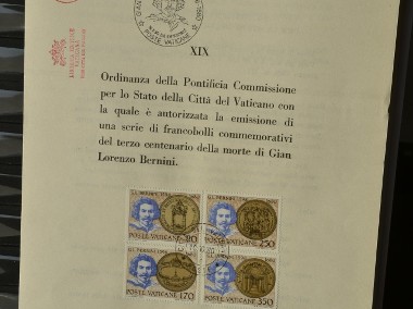 Watykan - Dokument Filatelistyczny FDC Sc 673-676 Gian Lorenzo Bernini-1