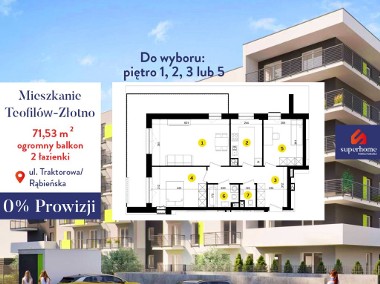 Rodzinne 3-pokojowy nowy apartament - Teofilów -72 m2 - 2 łazienki-1