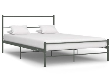 vidaXL Rama łóżka, szara, metalowa, 140 x 200 cm 286494-1
