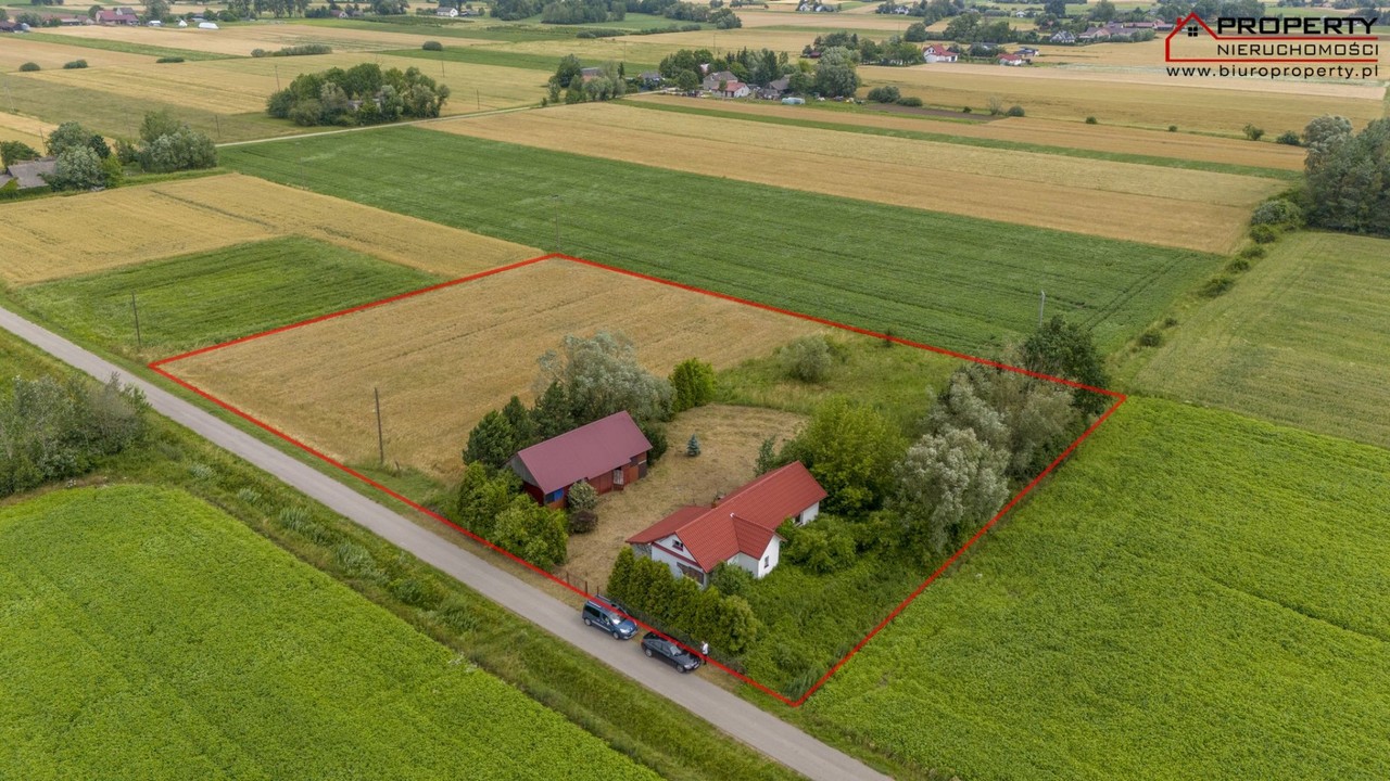 Siedlisko, dom 90m2 na działce 6100m2, Oblekoń, gmina Pacanów